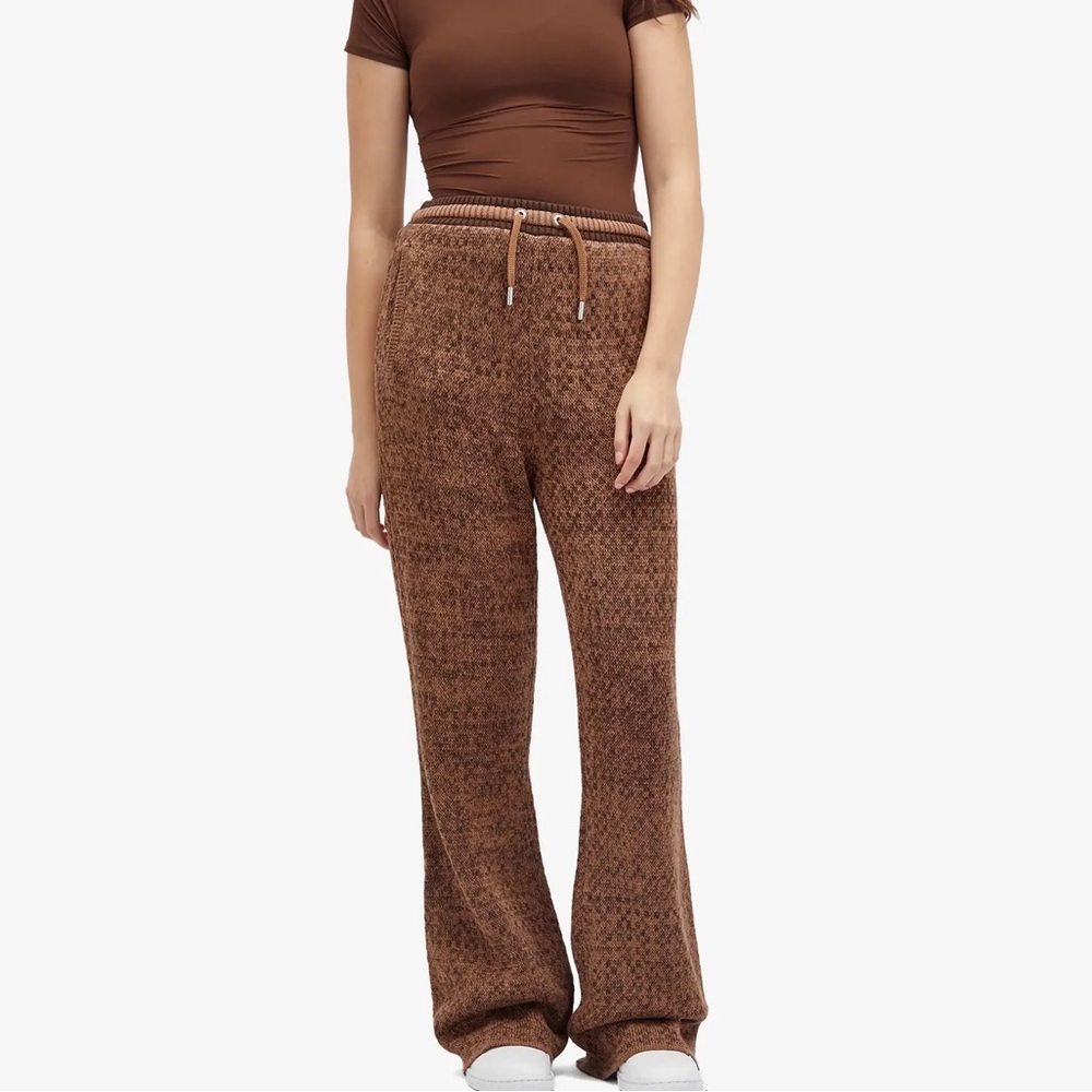 Nike Jordan Cozy Girl Knit Flare Women Pants Brown $175 FZ4201